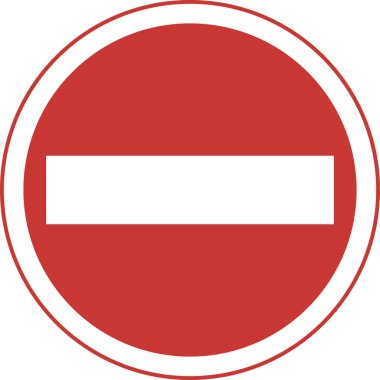 Bir işaretin tek renk çizimi: Araçlar için giriş yok