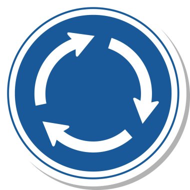 İşaretin tek gösterimi - Dairesel bir kavşakta sağ el trafiği