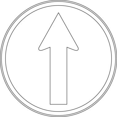 Bir işaretin tek çizgi çizimi: Belirtilen yön dışında herhangi bir yönde ilerlemek yasaktır