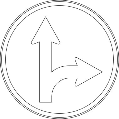 Bir işaretin tek çizgi çizimi: Belirtilen yön dışında herhangi bir yönde ilerlemek yasaktır