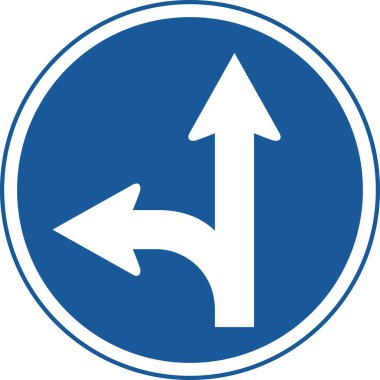 Bir işaretin tek renk gösterimi: Belirtilen yön dışında herhangi bir yönde ilerlemek yasaktır