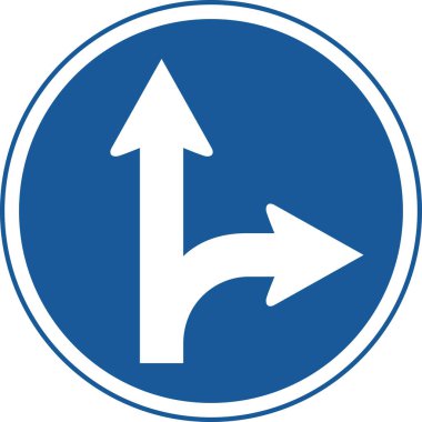 Bir işaretin tek renk gösterimi: Belirtilen yön dışında herhangi bir yönde ilerlemek yasaktır