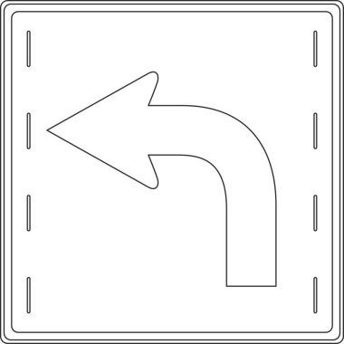 çizgi çizimi trafik işaretleri - trafik bölümleri seyahat yönüne göre