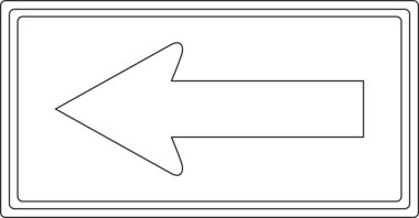 Tek yönlü sokak işaretinin tek yönlü çizimi