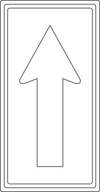 Tek yönlü sokak işaretinin tek yönlü çizimi