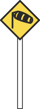 Direkli basit bir levhanın tek bir çizimi - Çapraz rüzgarlardan sakının