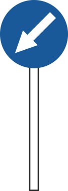 Basit bir işaretin sırıkla tek bir gösterimi: Belirtilen yön dışında herhangi bir yönde ilerlemek yasaktır