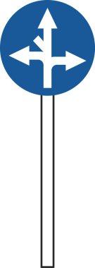 Basit bir işaretin sırıkla tek bir gösterimi: Belirtilen yön dışında herhangi bir yönde ilerlemek yasaktır