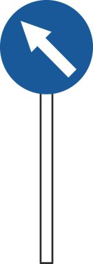 Basit bir işaretin sırıkla tek bir gösterimi: Belirtilen yön dışında herhangi bir yönde ilerlemek yasaktır