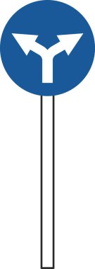 Basit bir işaretin sırıkla tek bir gösterimi: Belirtilen yön dışında herhangi bir yönde ilerlemek yasaktır