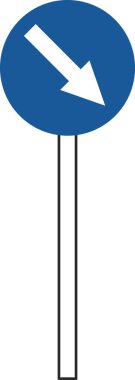 Basit bir işaretin sırıkla tek bir gösterimi: Belirtilen yön dışında herhangi bir yönde ilerlemek yasaktır