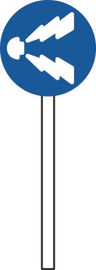 Bir direkli basit bir işaretin tek bir gösterimi - boynuz bölümü