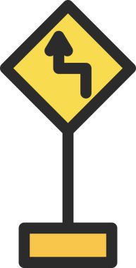 Sırtı bükülmüş, direkli mini bir tabelanın tek bir çizimi