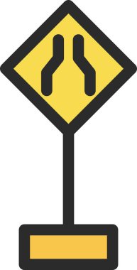 Direkli mini bir tabelanın tek bir çizimi - genişlik azaltımı