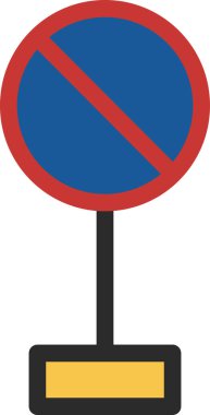 Direkli mini bir tabelanın tek bir çizimi: Park Yasak