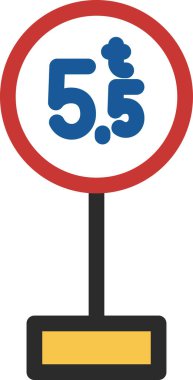 Direkli mini bir tabelanın tek bir çizimi - ağırlık sınırı