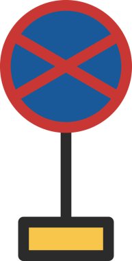 Direkli mini bir tabelanın tek bir çizimi: Park Yasak