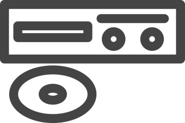 ev aletleri için satır çizimi simgesi: CD oynatıcı