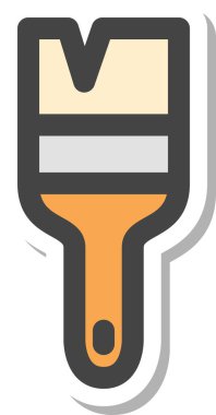 Çıkartma Okulu malzemeleri ile ilgili tek simge: Fırça