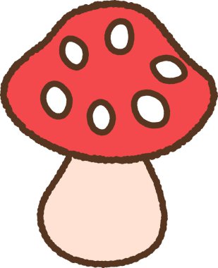 El çizimi tek resim mantar kırmızısı mantar mantarı