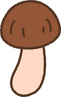 El çizimi tek simge illüstrasyonu: mantar