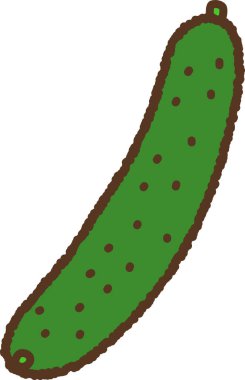 El çizimi tek resim Sebze Salatalığı