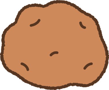 El çizimi tek resim Sebzeler Patates