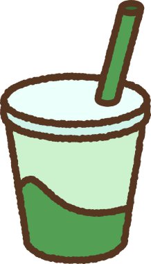 Elle çizilmiş tek bir ikon illüstrasyonu. Hafif içecek.