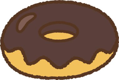 Elle çizilmiş tek bir ikon resimli Gıda Çöreği