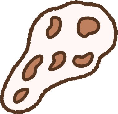 Elle çizilmiş tek bir ikon resimli Gıda Naan