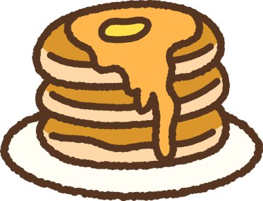 Elle çizilmiş tek simge resimli krep pişirme