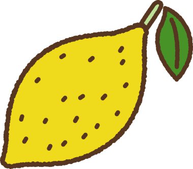 Elle çizilmiş tek bir ikon illüstrasyon Meyve Limonu