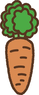 El çizimi tek resim Sebzeler Havuç