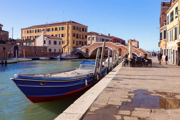 Old Traditional Colorful Houses Cannaregio Canal Sunny Day Venice Italy — Stock Photo, Image