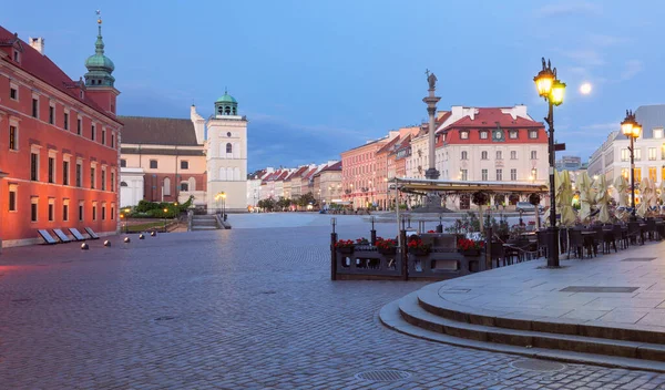 Scenic View Castle Square Dawn Warsaw Poland — Stockfoto