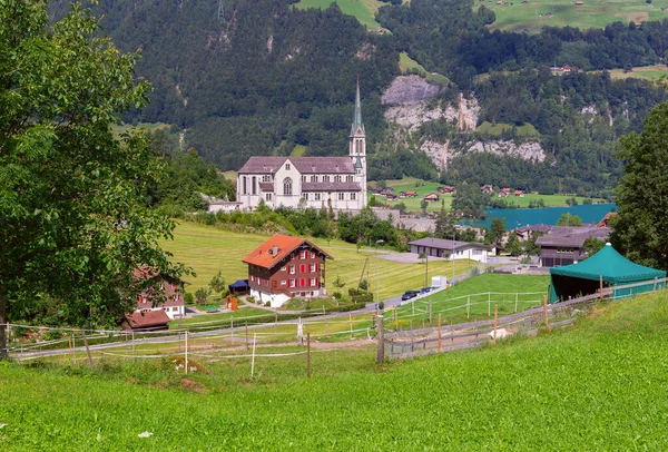 Schilderachtig Uitzicht Een Traditioneel Middeleeuws Alpendorp Een Zonnige Dag Gerben — Stockfoto