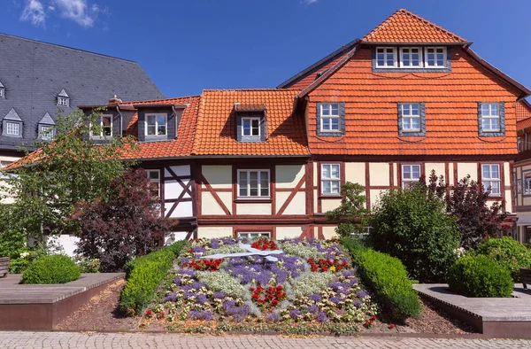 Schöne Fassaden Alter Deutscher Fachwerkhäuser Wernigerode Einem Sonnigen Tag Deutschland — Stockfoto