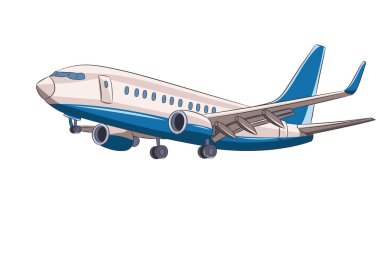 İniş takımları genişletilmiş bir yolcu uçağının vektör çizimi