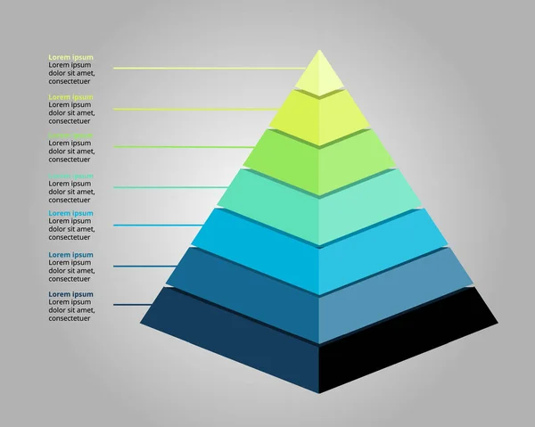 Carta Piramidal Infográfica Para Plantilla Negocio Para Elementos — Archivo Imágenes Vectoriales