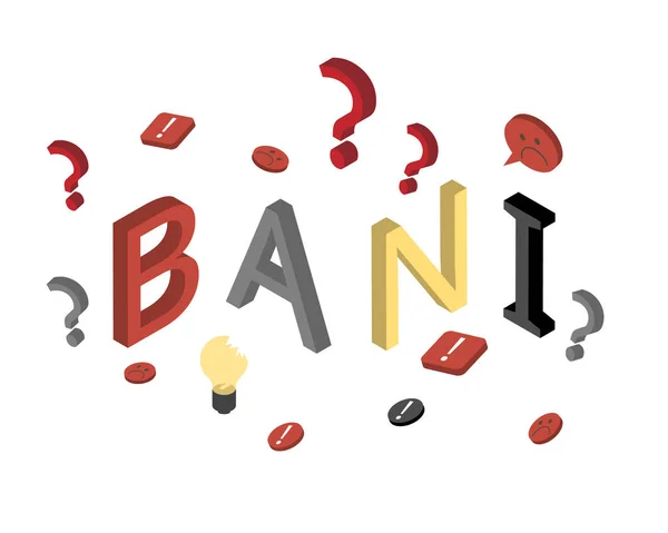Bani Σημαίνει Εύθραυστο Νευρικό Γραμμικό Και Ακατανόητο — Διανυσματικό Αρχείο