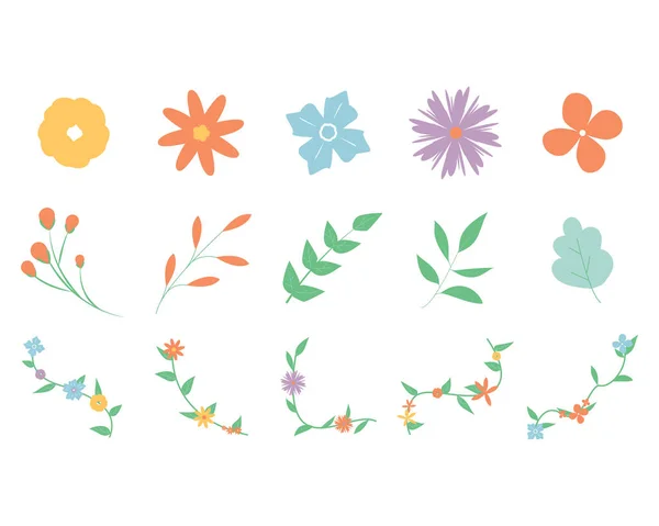 Pastel Cute Flower Element Decoration Printing — Image vectorielle
