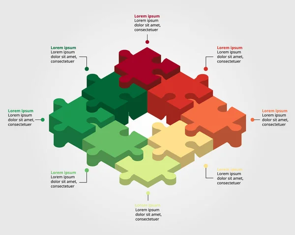 Legpuzzel Grafiek Ladder Kaart Template Voor Infographic Voor Presentatie Voor — Stockvector