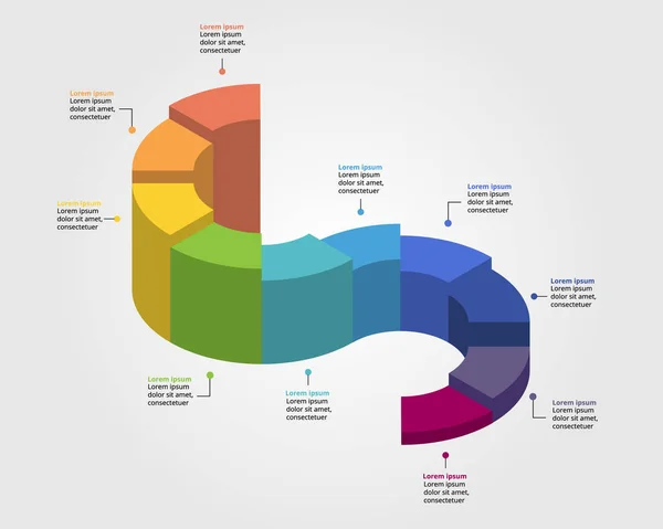 Timeline Graph Chart Template Infographic Presentation Element — Stockvector