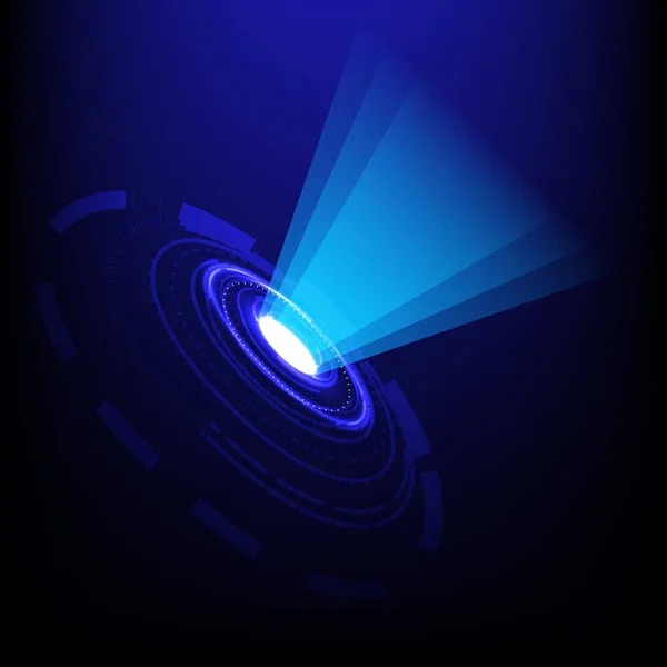 Синя Мережа Світла Кола Абстрактний Технологічний Фон — стоковий вектор