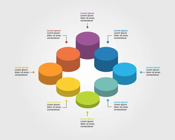 Cirkel Grafiek Template Voor Infographic Voor Presentatie Voor Element — Stockvector
