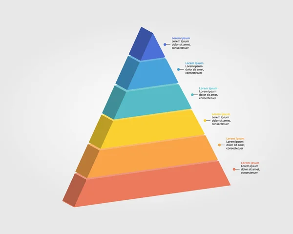 Шаблон Диаграммы Пирамиды Инфографики Представления Элементов — стоковый вектор
