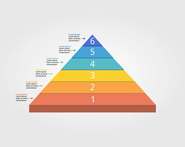 Pyramid Chart Level Template Infographic Presentation Element Number — 图库矢量图片