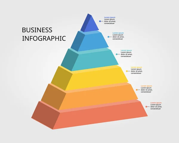 Modello Grafico Piramide Infografica Presentazione Elementi — Vettoriale Stock