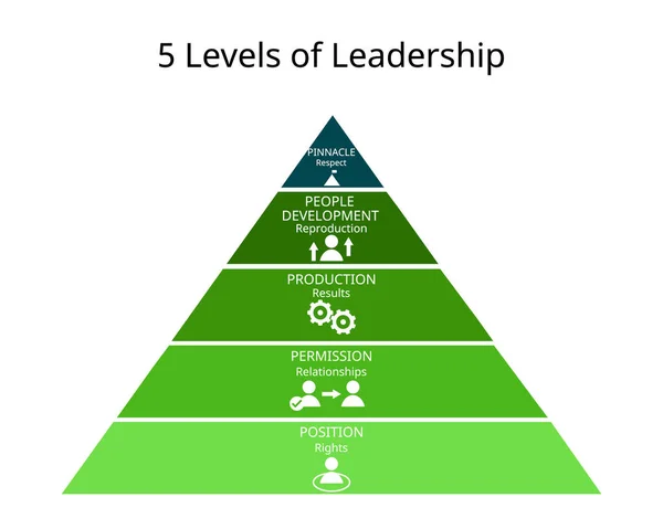 Níveis Liderança Para Posição Permissão Produção Desenvolvimento Pessoas Pináculo — Vetor de Stock