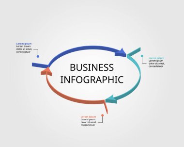3 öge için bilgi için 3 ok şablonu